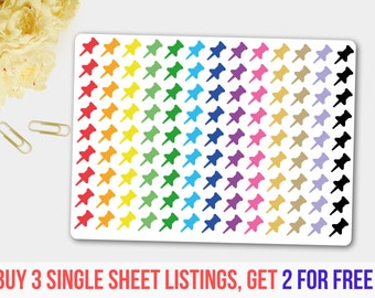 Push Pin Stickers, Thumbtack Stickers, Push Pin Reminder for Life Plannners