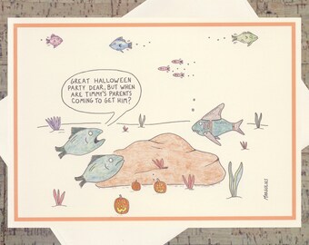 Halloween Party Card, Halloween Card, Halloween Greeting Card, Happy Halloween Card, Funny Halloween Card, Halloween Note Card, Funny Card
