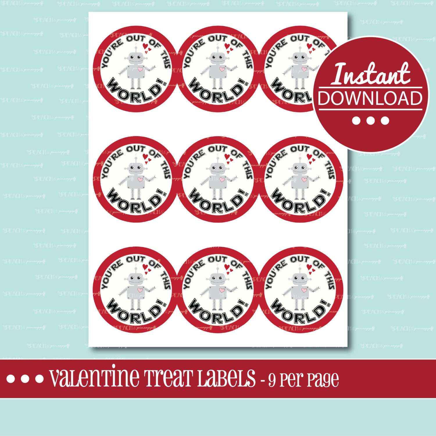 CUSTOM VALENTINE Treat LABELS Instant Download Printable