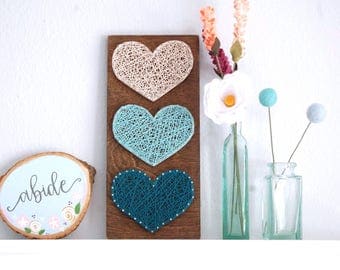 MADE TO ORDER Ombre Hearts String Art Sign