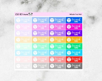 Multicolor Face Mask Time Planner Sticker