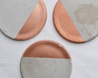 Copper Dipped Concrete Coaster