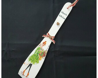 mothers day. Kitchen decor. Mums kitchen gift. A gift for mum. Hanging kitchen utencil. Handcrafted découpage gift. London