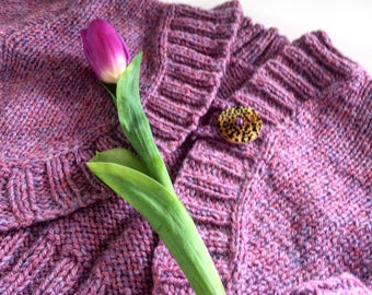 Cropped hand knit cardigan