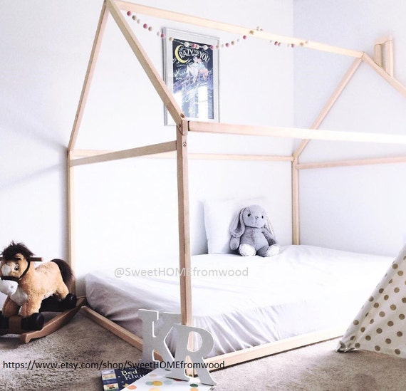 Wood bed QUEEN KING size baby bed kids bed by SweetHOMEfromwood