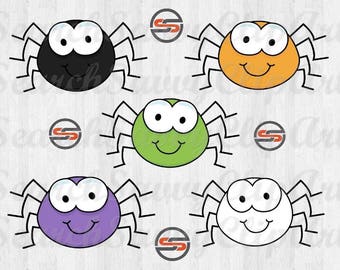 Cute Spider SVG, Spider SVG, Halloween, Cut Files, DXF, t-shirt transfer, Instant Download, Cricut, Silhouette, Digital