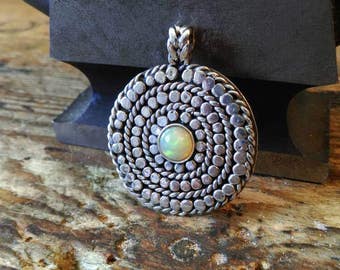 Pendant amulet Viking silver opal