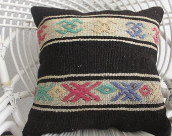 tissu azteque kilim bamboo couch sofa throw pillow embroidered pillow sham pattern rainbow kilim cushion 18x18 coloral cushion cover 1262