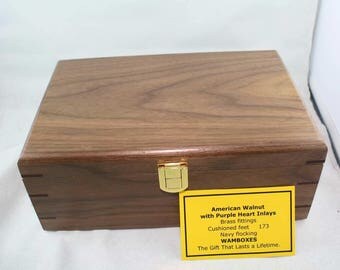 West Australian Jarrah with Jacaranda inlays Jewelery/Storage/Keepsake Box No. 174
