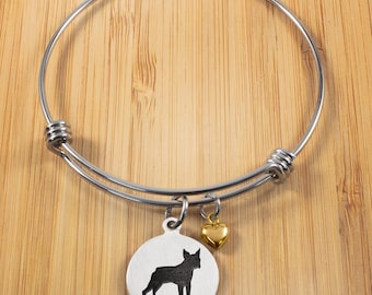 Boston Terrier Bracelet | Stainless Steel Adjustable Bangle Bracelets | Dog Bracelets | Dog Jewelry