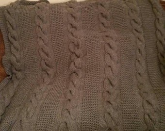 Big Chunky Cable Knit Blanket Pattern Only permission to