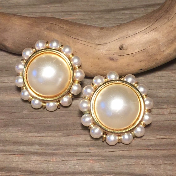 Napier Pearl Earrings Faux Pearls by Napier Clip on