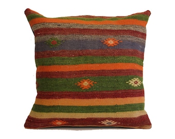 Handmade Turkish Kilim Pillow 20x20 Kilim Pillow Anatolian Turkish Decorative Kilim Pillow Sofa Pillow Vintage Kilim Pillow Navajo b403