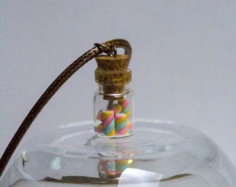 Mini Marshmallow Twists in a Bottle Necklace