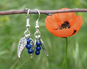 Silver blue earrings Lapis lazuli earrings Cute earrings Teens jewelry Gift for girlfriend under 10 dollars Handmade earrings Gift for her