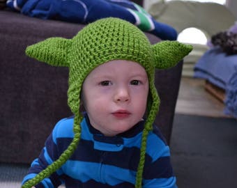 Crochet Yoda Hat Baby/Toddler/Child/Adult Star Wars