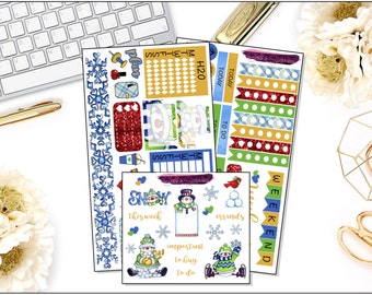 WINTER FUN Personal Weekly Kit, Personal, Sew Much Crafting, Erin Condren, Planner Stickers, Cute Stickers, Stickers