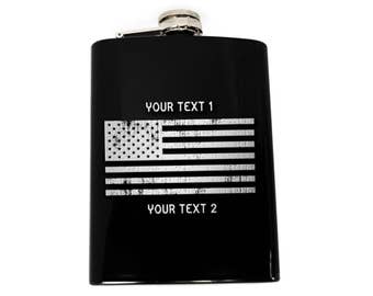 Personalized Flasks for Men Engraved Groomsmen Gifts Customized Flasks Gift Black Stainless Steel Flasks Wedding Flask Laser Engraved 10 oz
