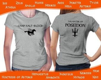 Camp Half Blood t shirt, Percy Jackson and the Olympians, Demigod heather gray t shirt, women's sizes, Heroes of Olympus girl's shirt