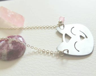 MIWU necklace Pearl Pink chalcedony