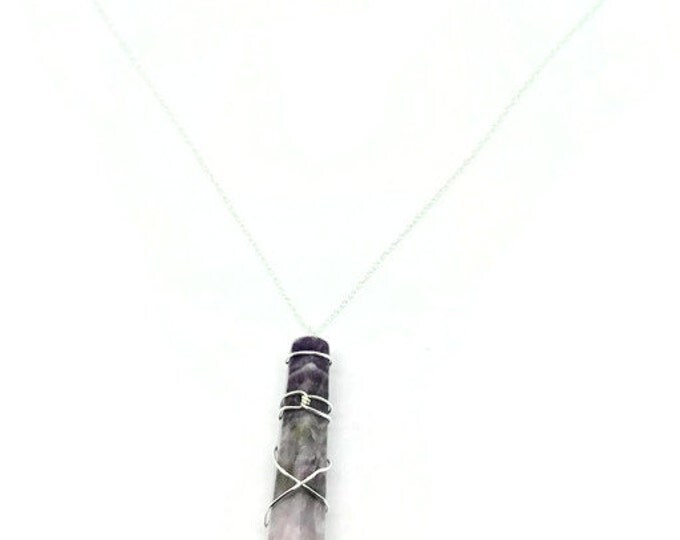Sterling Silver Wrapped Amethyst Point Crystal Pendant, February Birthstone, Healing Crystal, Crown Chakra, Brow Chakra