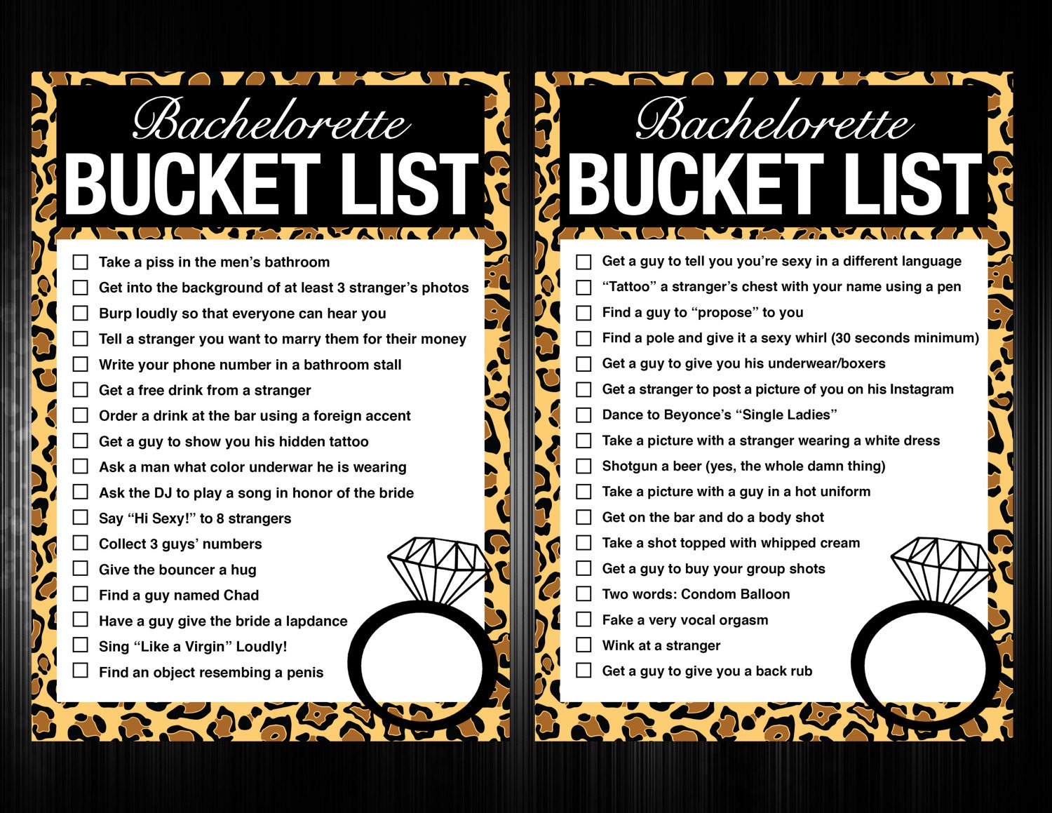 2 Bachelorette Bucket Lists Printable PDFs