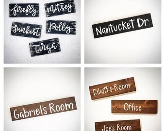 Custom Wood Name / Address Sign - Personalized Name Plates - Handlettered Nursery / Kid's Room / Wedding / Home Sign - Custom Wood Signs
