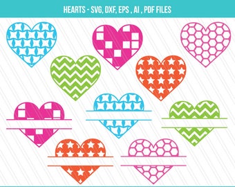 Download Split heart svg | Etsy