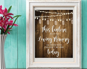 Memory Of Sign | Wedding Memory of Sign | Wedding Decorations | Rustic Wedding | Missing You Sign | In Memory of Sign | String Lights | Wood