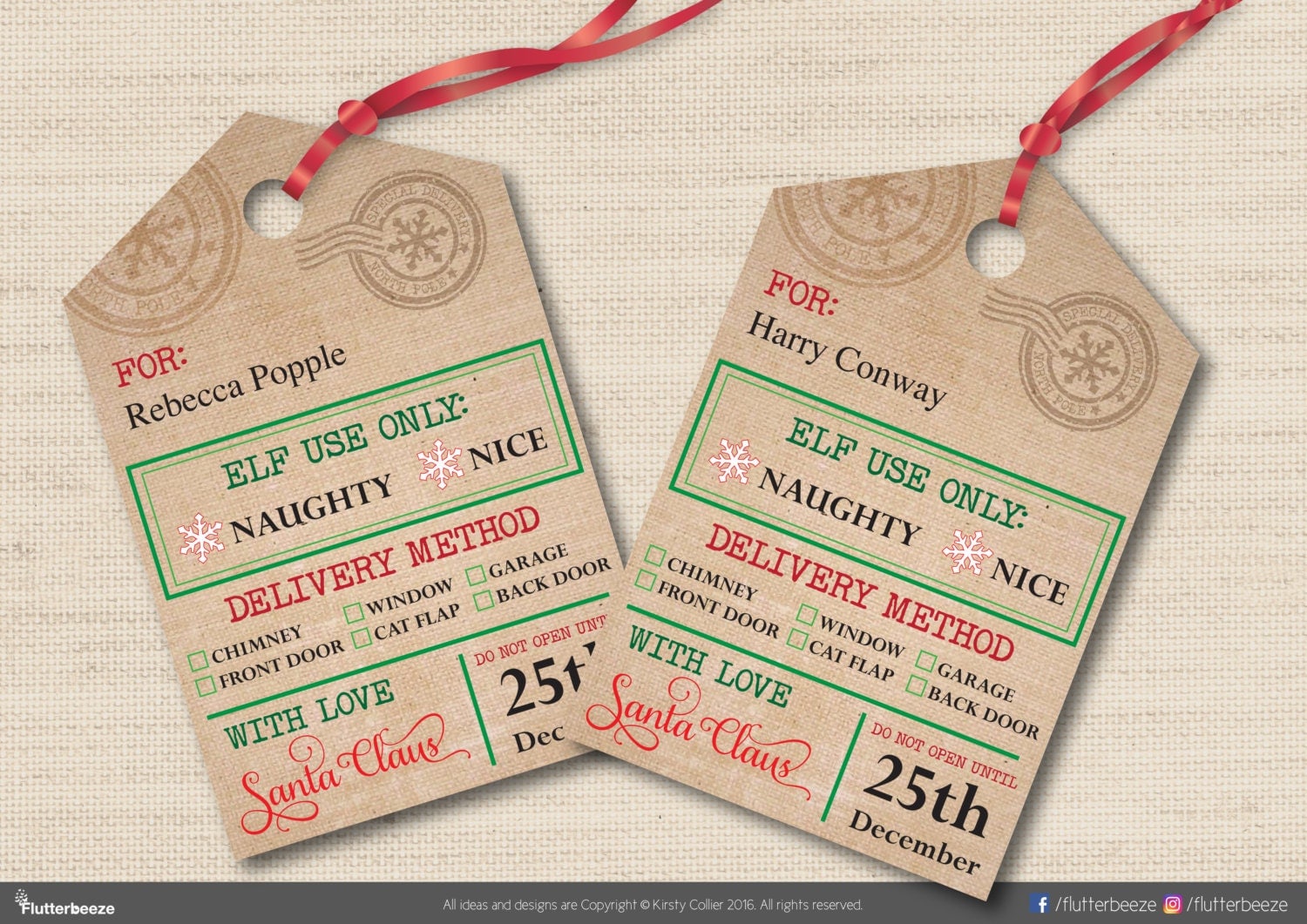 Free Printable Editable Christmas Gift Tags From Santa