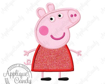 Pep Pig Applique Machine Embroidery Design File 4x4 5x7 6x10 INSTANT DOWNLOAD