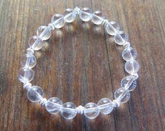 Clear Quartz Bracelet with 925 Silver in Oriental Style