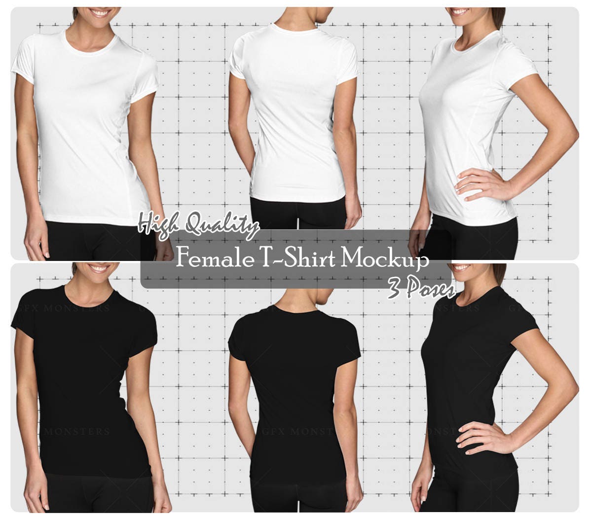 Download Ladies Womens Tshirt Mockup PNG / PSD Front Back