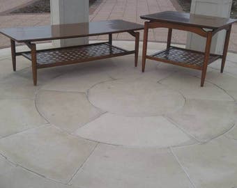 Lane Perception Coffee & End Table Set with Rare Woven Bottom Shelf (Priced as a set as in for both)