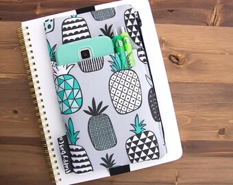 Pineapple Planner Cover - Planner Accessories - Planner Organizer - Planner Case - Planner Pouch - Planner Bag - Planner Band #39