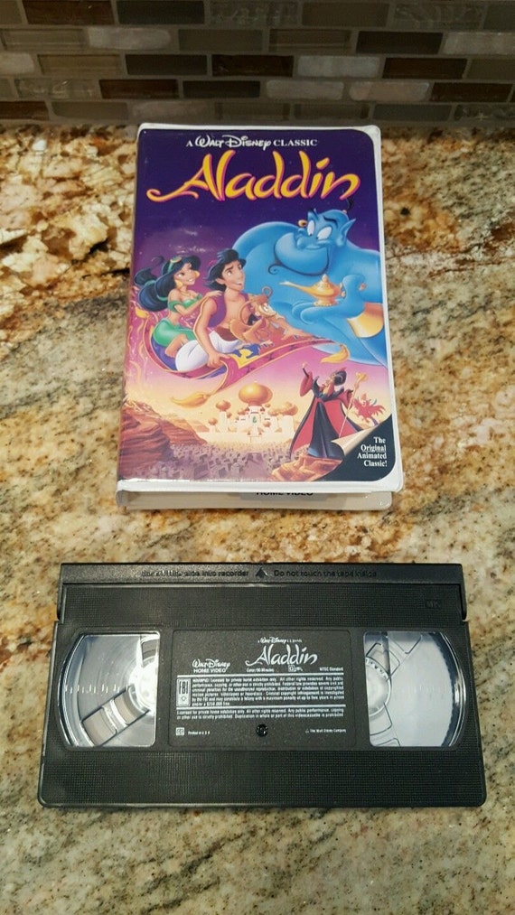 RARE Aladdin VHS 1993 Walt Disney's Black by Barlowsvintage