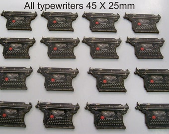 16 X Vintage Typewriters Laser cut on wood