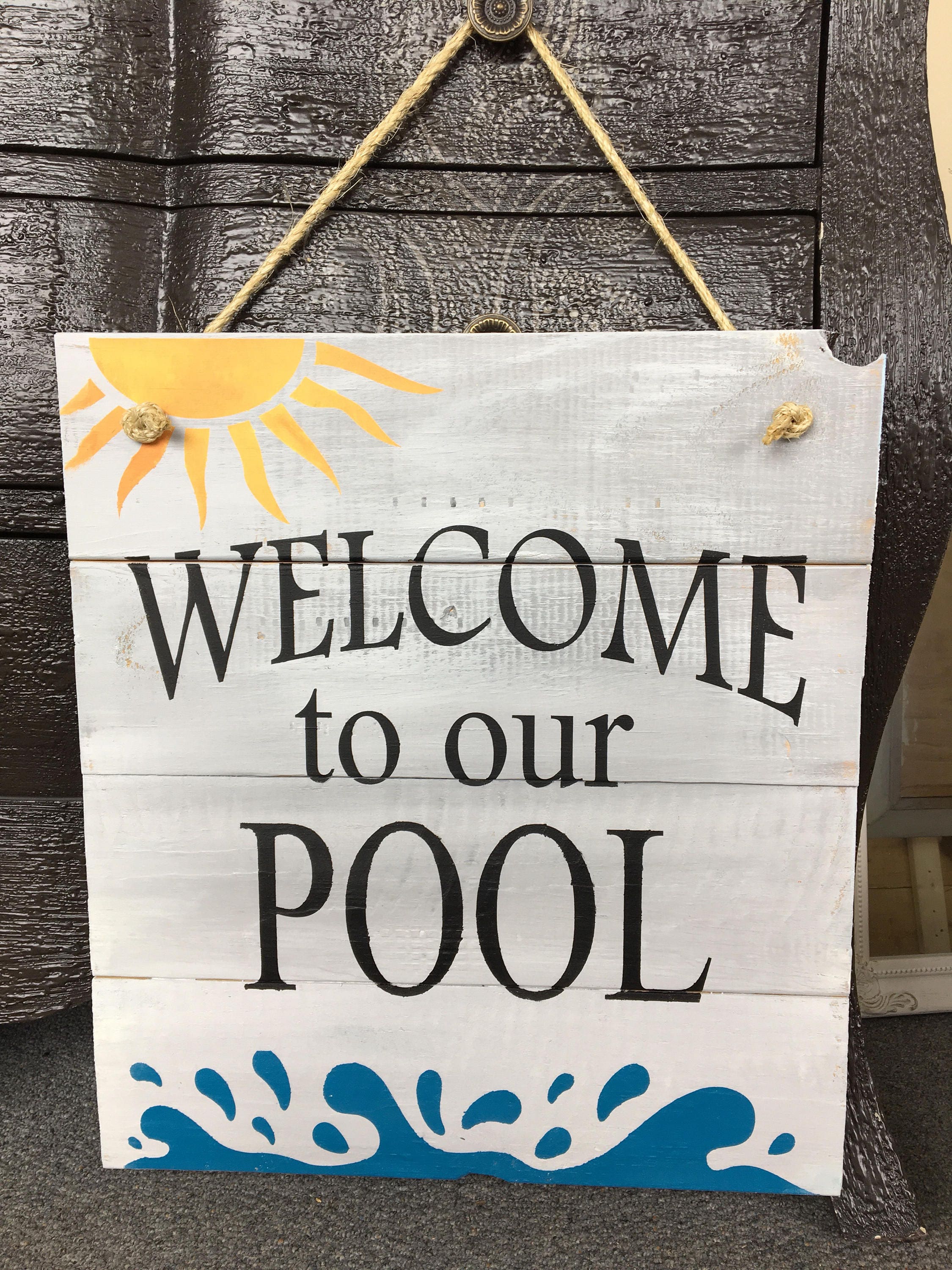Welcome to our Pool Sign / Pallet Signs / Outdoor Pool Sign