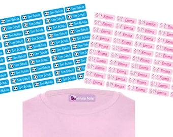 50 personalized iron labels laundry labels Textile sticker sticker with name and motif