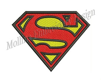 Superman Logo Machine Embroidery Design 5 Sizes