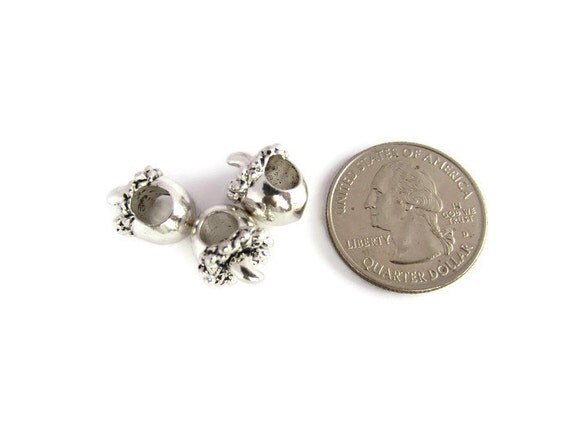 silver acorn european bead large metal for paracord jewelry hair 3 silver acorn european bead large metal for paracord jewelry hair 3