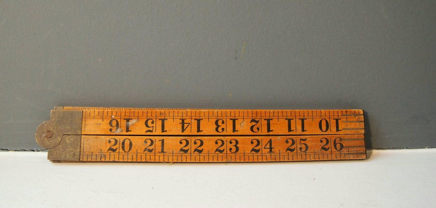 Vintage Wooden Ruler Folding Wood Ruler Yard Stick Vintage