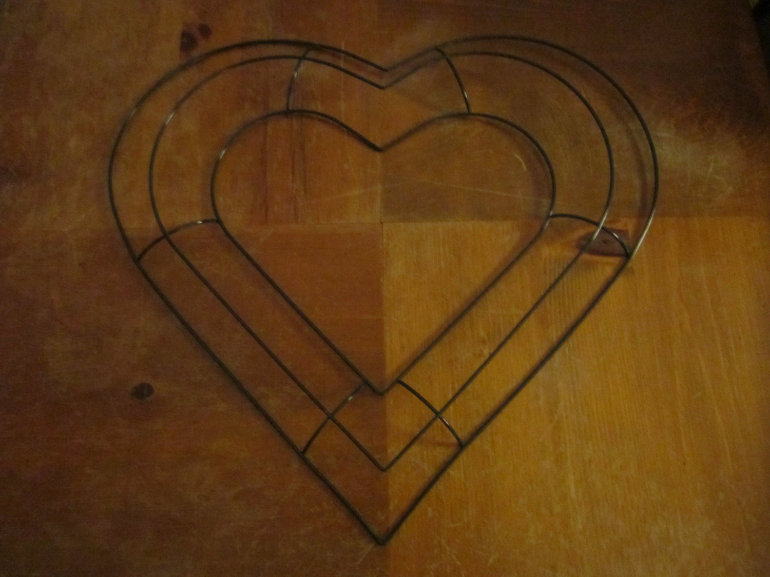 Heart Shaped Wire Wreath Frame 13 1/2 inches across