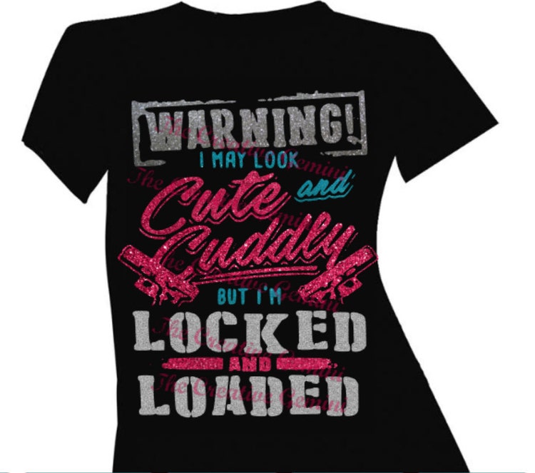 women's girly guns locked and loaded gun by ThecreativegeminiCo