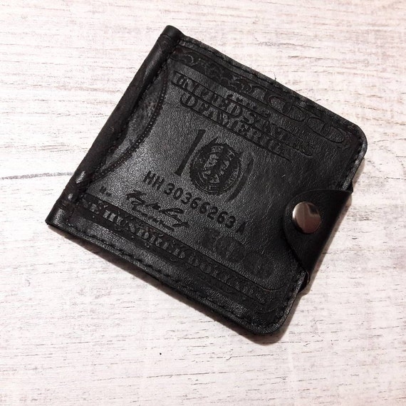 Items similar to Money clip wallet personalized - Leather wallet - Leather clip wallet on Etsy