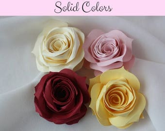 Paper Roses/ Large Paper Roses/ Solid color roses/ paper flowers/ roses/ floral crafting/ flowers/ cardstock flowers/ cardstock roses