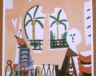 Pablo Picasso print - L'Atelier - lithograph exhibition poster - Large high quality
