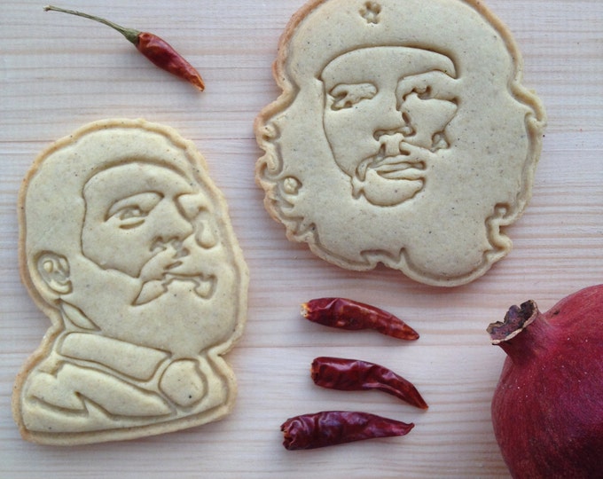 Che Guevara and Fidel Castro cookie cutters set. Comandante cookie stamps. Che Guevara cookies