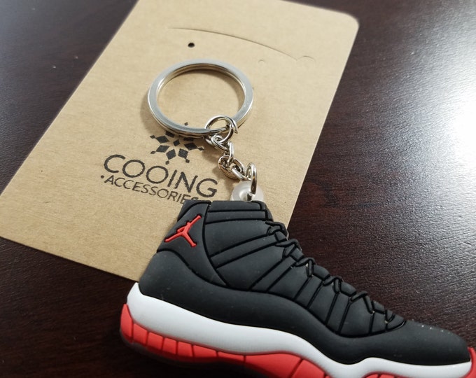 Jordan Black Red Shoe Keychains