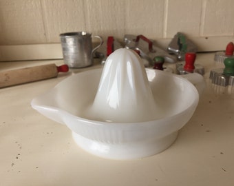 Milk glass citrus juicer